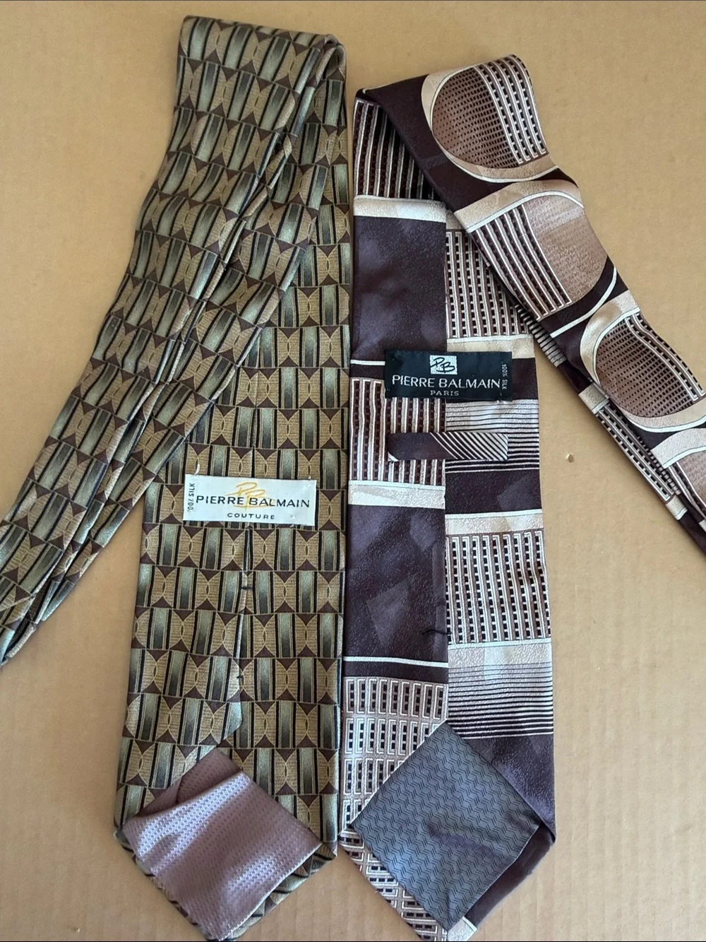 PIERRE BALMAIN 2 Vintage Men’s Luxury Designer Silk Neckties